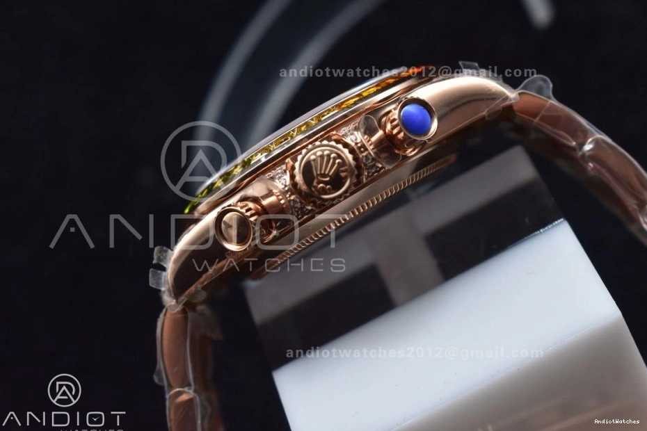 on TWF Edition Bracelet RG 428 Dial Black Crystal Rainbow YG 116595RBOW Best A Daytona Classic 0719